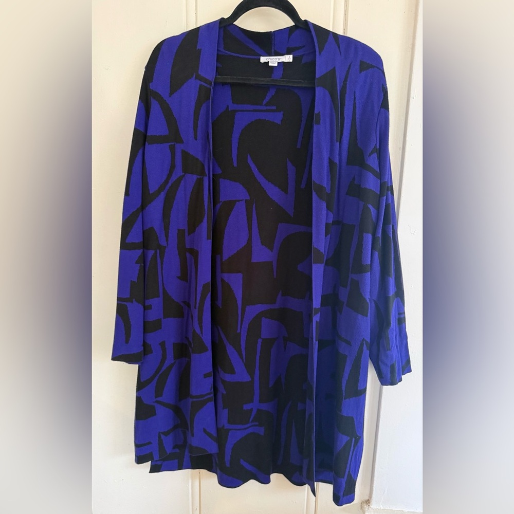 Chico's Vibrant Purple and Black cardigan